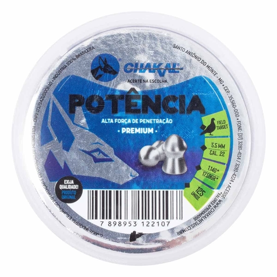 Chumbinho Potncia Premium 5,5mm  Chakal